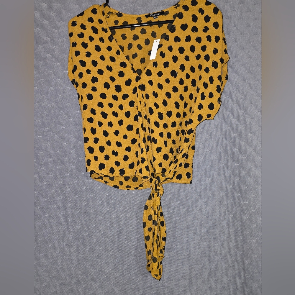 Madewell Sash Tie Cropped Top Size Medium